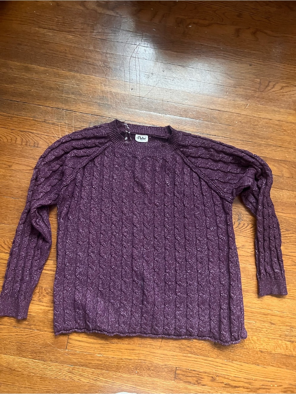 Size large Purple Cable Knit Sweater
